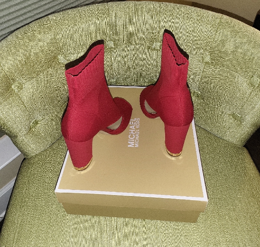 Michael Kors Red Heeled Boots Pointed Toe